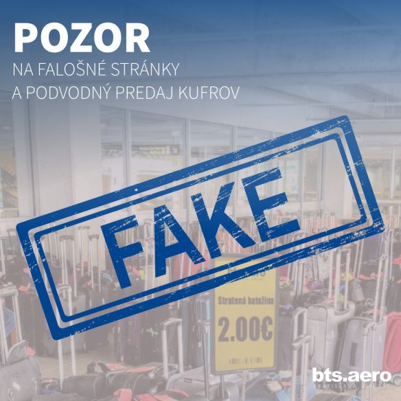 Upozornenie na podvod: Letisko Bratislava nepredáva kufre za 2 €