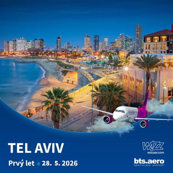 Pribúdajú tri nové letecké linky, od dnes sa lieta do Tel Avivu