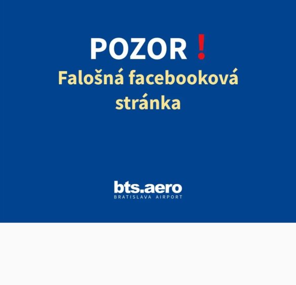 Upozornenie na falošné profily letiska na sociálnej sieti Facebook