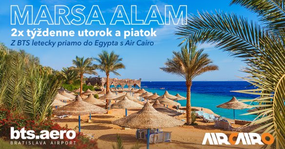 Od marca pravidelná letecká linka do egyptského Marsa Alam a charterové lety do Marsa Matruh