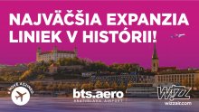 Historický rozvoj: Wizz Air umiestni v Bratislave  4 lietadlá a zabezpečí spolu 27 liniek