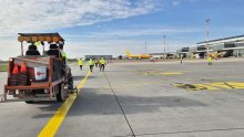 Príprava na zvýšenú prevádzku – maľujú sa stojiská pre umiestnenie väčších typov lietadiel