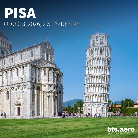 Z Bratislavy pribudne nová letecká linka do Pisy v Taliansku