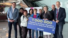 Airport welcomes its millionth passenger three months earlier than last year