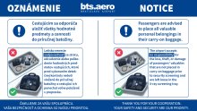Passenger notice: Valuables should not be placed in checked baggage