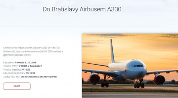ČSA vypravia do Bratislavy doplnkový let Airbusom A330