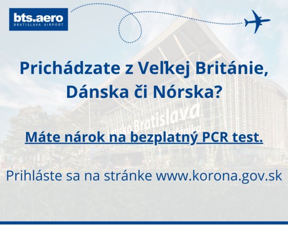 Bezplatné PCR testovanie po návrate zo Spojeného kráľovstva, Dánska a Nórska