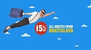 15% off 19 routes to/from Bratislava from April by Ryanair