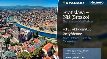 Ryanair LAUNCHES NEW BRATISLAVA – NIS WINTER ROUTE
